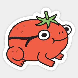 Cute Tomato Frog Doodle Sticker